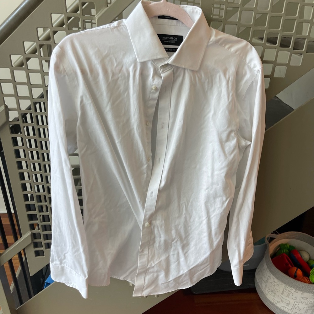 Nordstrom White Dress Shirt Classic Formal Cotton